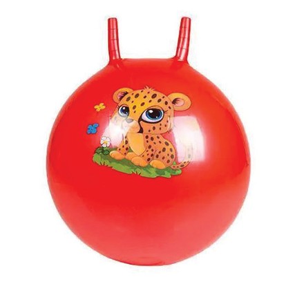 Мяч гимнастический детский с рожками с рисунком 55 см (BT-PB-0086RD)